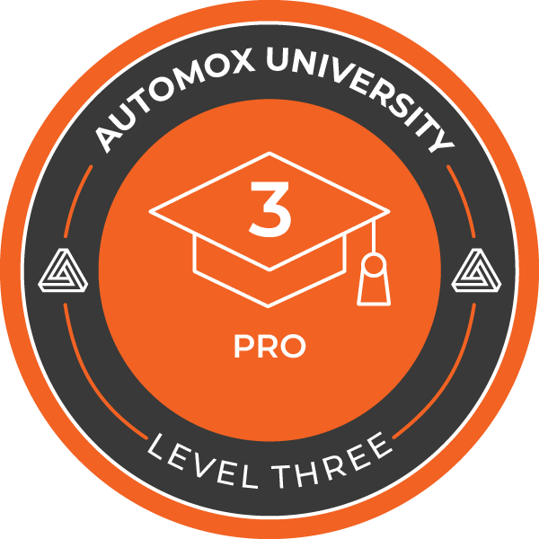Automox University certification badge